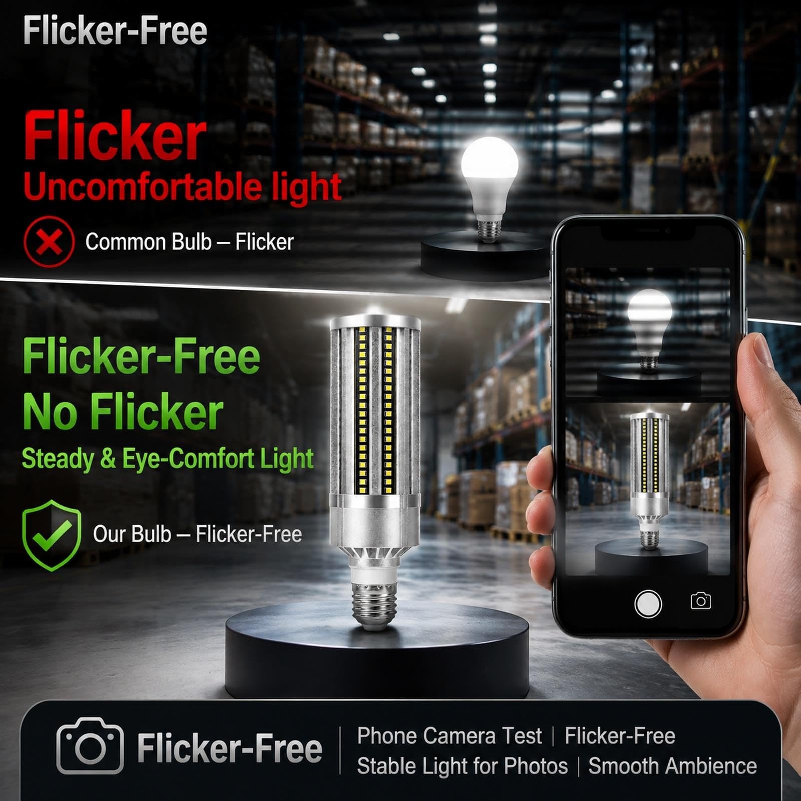 Bombilla LED maíz E27 Luz fría 6000K 25W 2500LM no regulable garaje