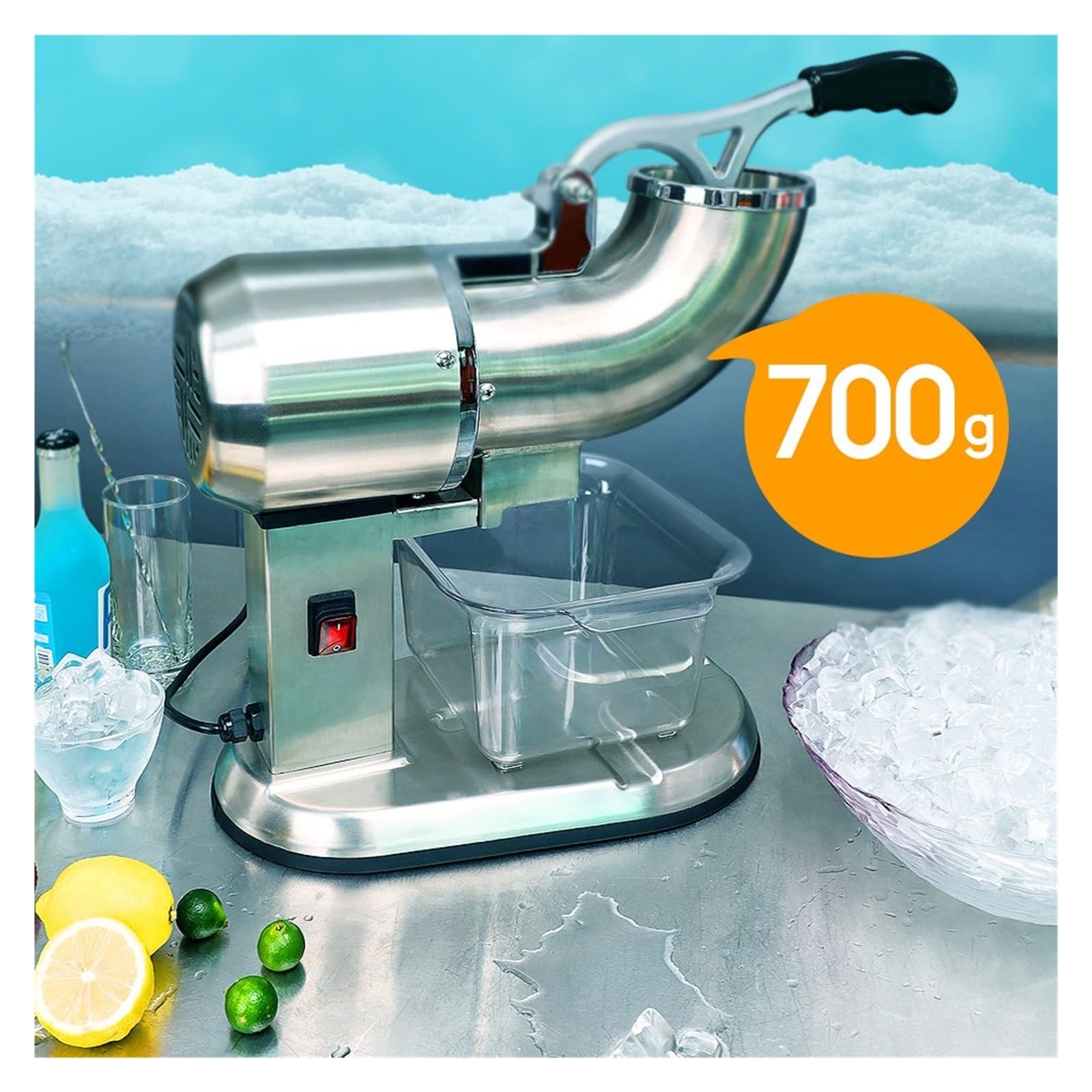 Komercyjna Maszyna Do Kruszenia Lodu Elektryczna Kruszarka Półautomatyczny Sklep Z Herbatą Mleczną Ręczna Łamania Smoothie Powerful Ice Crushing