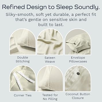 Olive + Crate Tencel King Duvet Cover Set - Hypoallergenic, Cooling Lyocell, Eucalyptus Duvet Cover for Hot Sleepers with Two Pillowcases - Ivory 3-Piece