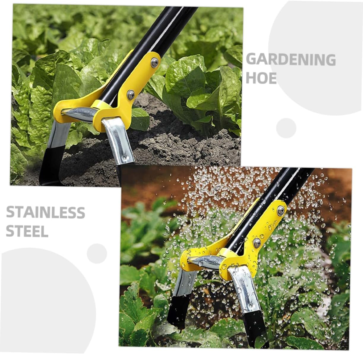 VICASKY Small Garden Hand Hoe Manganese Weeding Tool for Digging Loosening Soil Aeration Convenient Handle Garden Tool for Home Gardening
