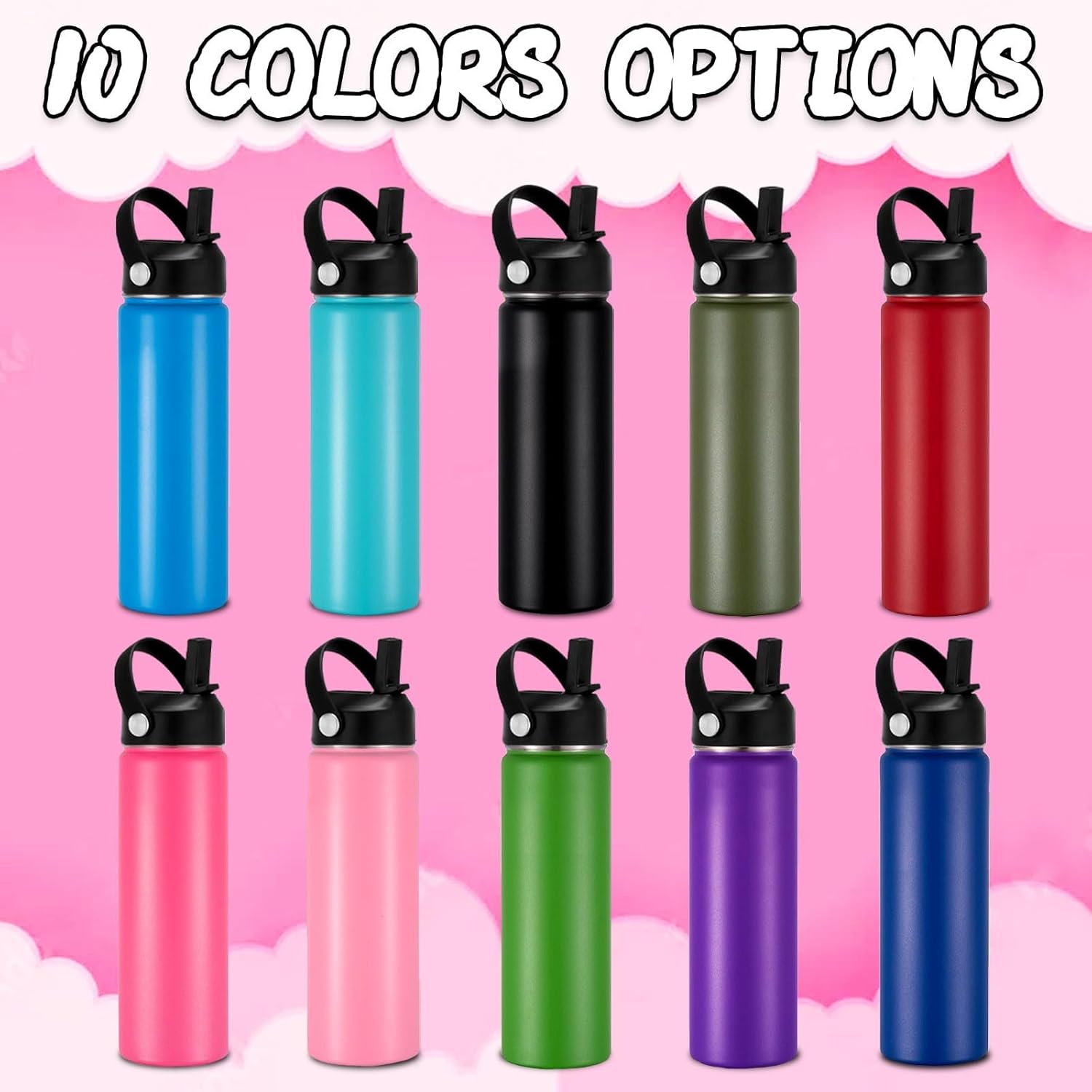 Personalized Water Bottles Custom Cups with Name Text for Kids Toddler Adult Customized Bottle Gifts for Girls Boys Men Women - Image 2