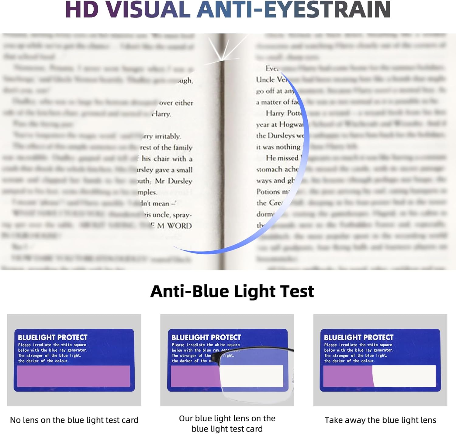 FONHCOO Reading Glasses for Women Men, Blue Light Blocking Reading Glasses Metal Half Frame Computer Readers Anti UV/Glare - Image 6