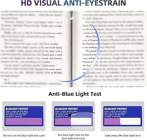 Miniatura 6 de FONHCOO Lentes de lectura para mujeres y hombres, con bloqueo de luz azul, lentes de lectura de metal con medio marco para computadora para lectura
