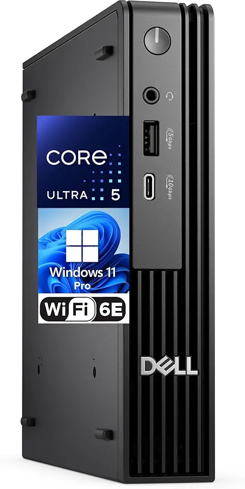 Dell Pro Micro Desktop PC, Intel Ultra 5-235T (Beats i7-13700-t), 16GB RAM, 512GB NVMe SSD, AX WiFi, Bluetooth, USB-C, HDMI, DisplayPort, Windows 11 Pro w/AI Copilot – Substitua a série Optiplex