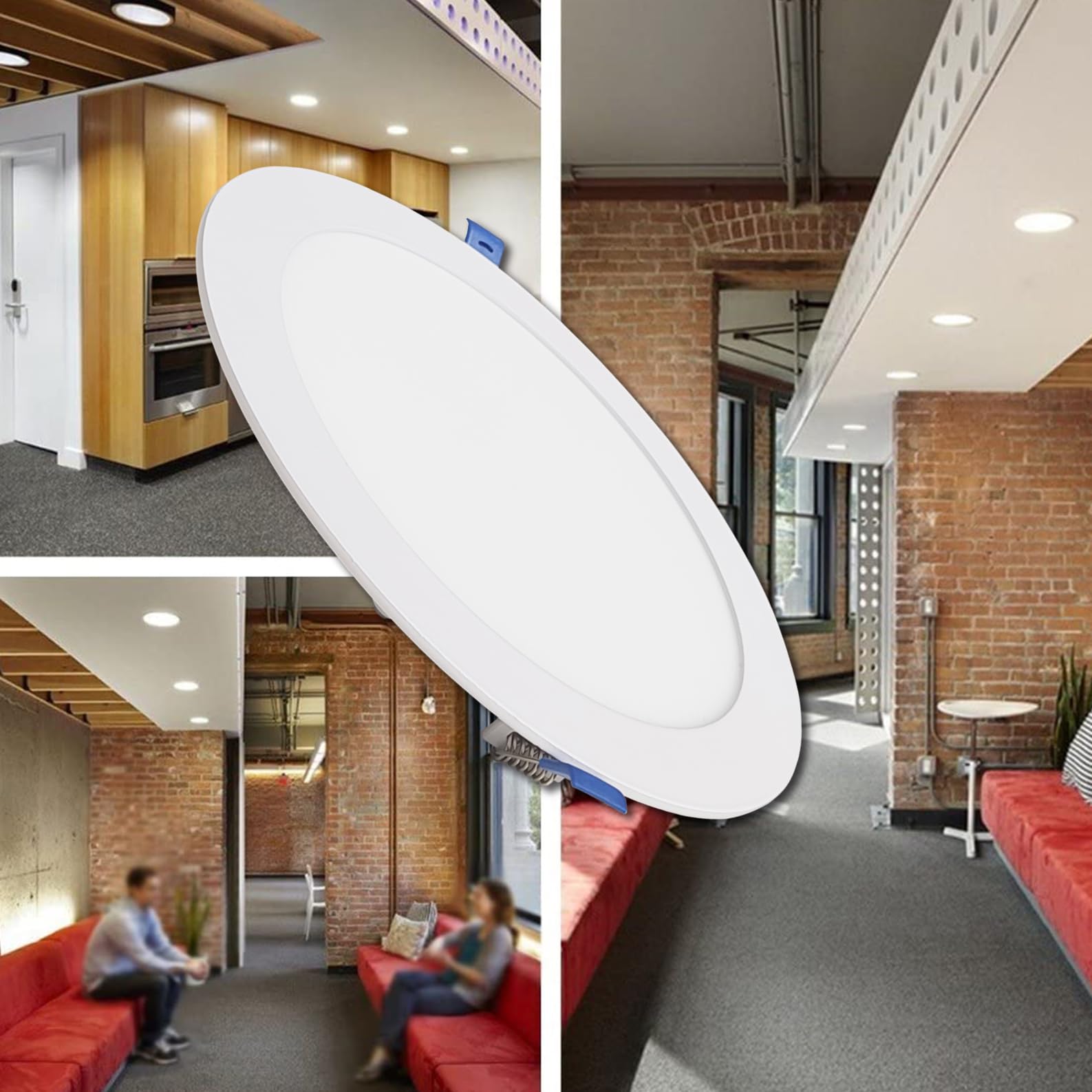 LED ATOMANT Downlight LED Panel Extraplano Redondo 220mm 20W, 1800 lumenes, Color Luz Fria (6500K), Corte estandar 200mm, Driver incluido