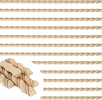 Ebrima 24-Pack Spiral Wood Trim Molding Unfinished 15.75" Decorative Edge for DIY Wall Cabinet Shelf Crafts (WD-02)