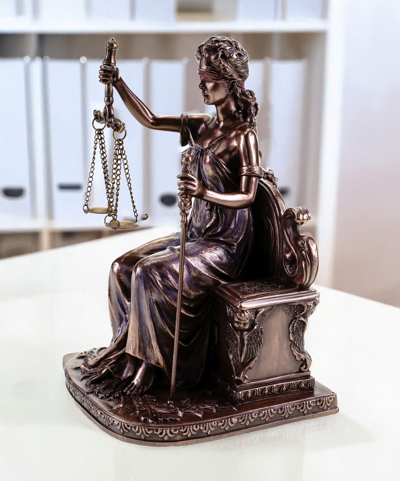 Parastone Justitia - Figura decorativa (bronce, 17,5 cm), diseño de diosa de la justicia