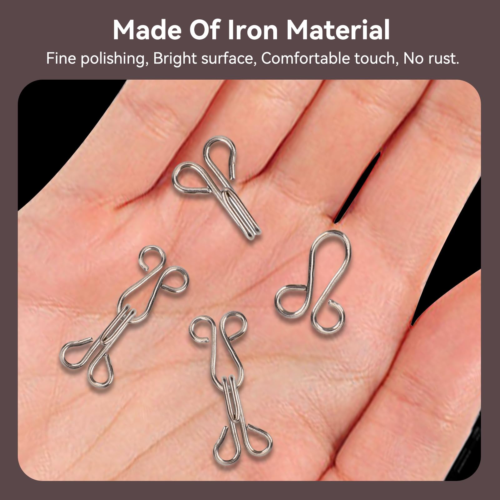 FRUHLING Set van 60 naaien haken en ogen sluiting zilver voor BH verlenging ondergoed haken 3 maten haken en oogjes messing haken voor rokken BH kleding bontjas jas