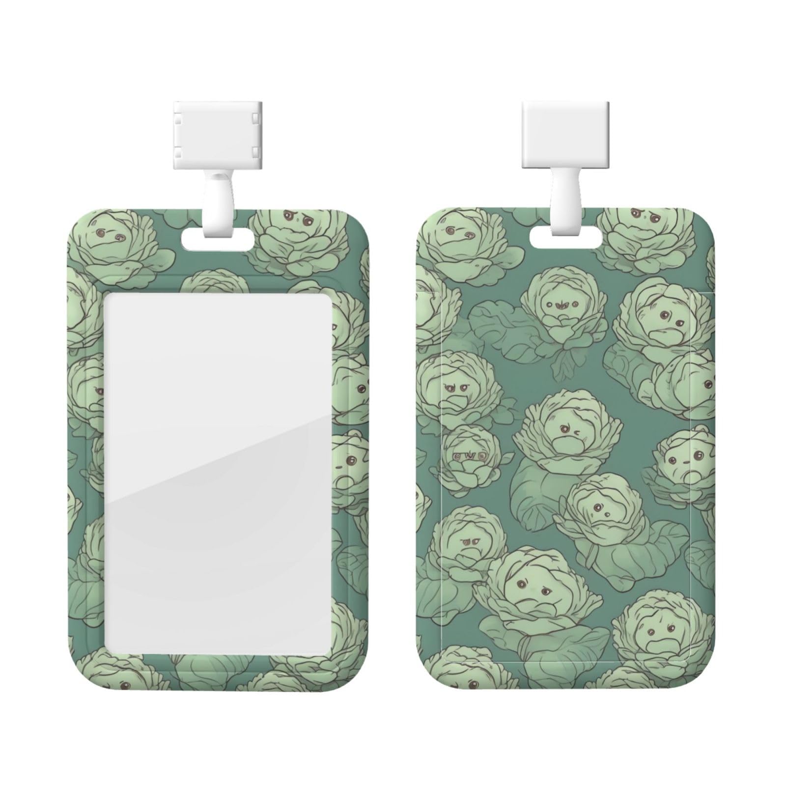 Glijdende ID-badgehouder verticale doorzichtige plastic hoes hard plastic werk badge mouw kool patroon ID-kaart naamlabel badgehouder met lanyard kaartbeschermer voor ID's creditcards