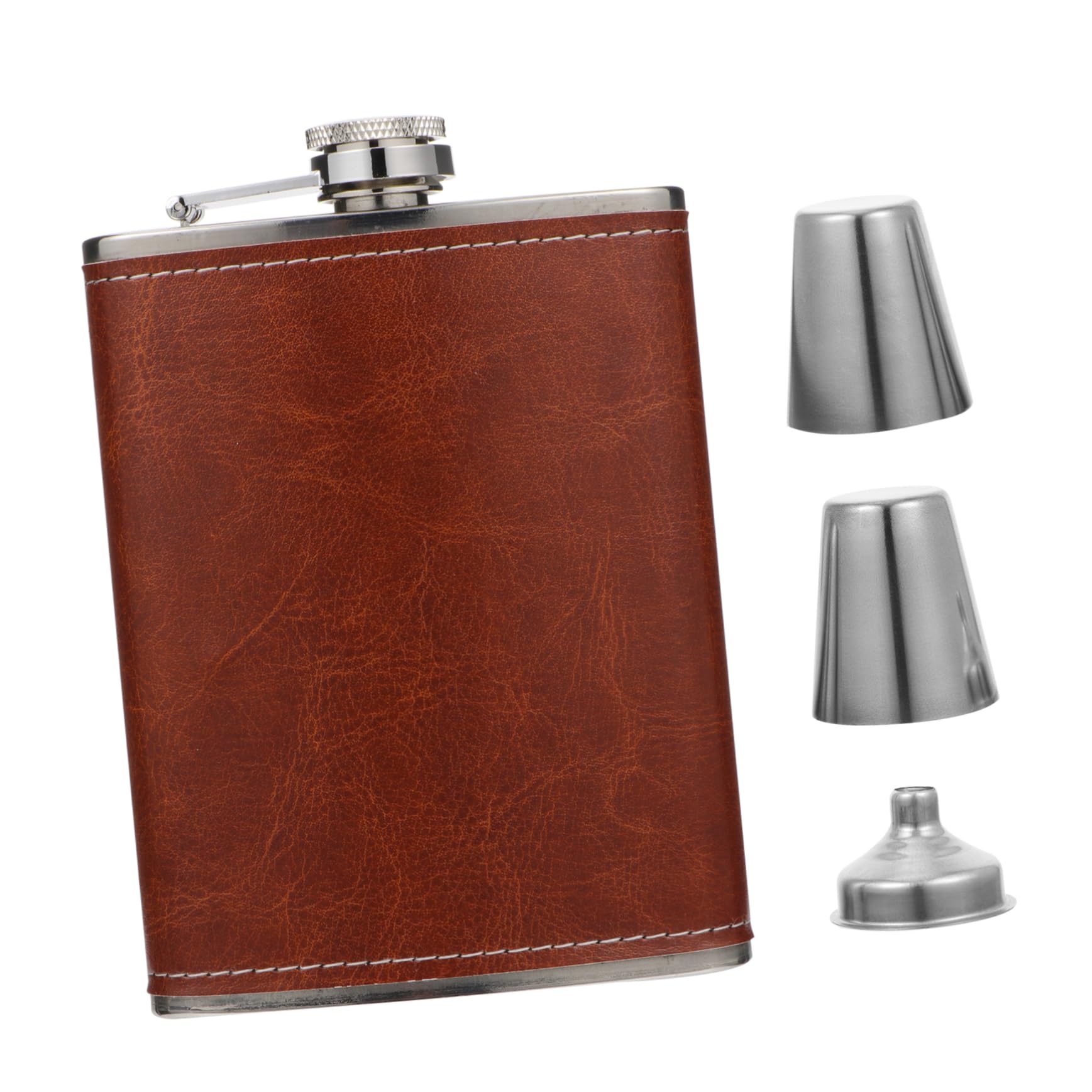 BIUDECO 1Set Vintage Alcohol Flask Portable Pocket Flask with Funnel for Outdoor Adventures Travel and Gifting Leakproof Design Material