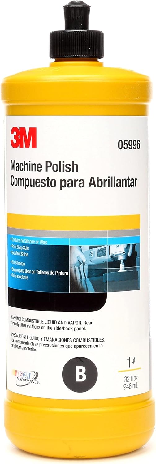 3M 05996 Machine Polish, 1 qt, Liquid, Gray, Polish