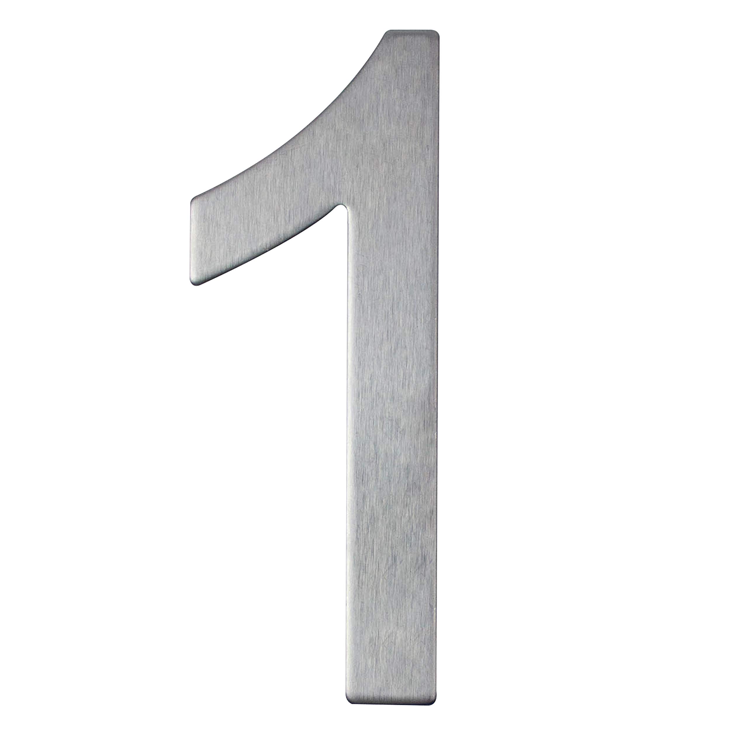 Numero civico in acciaio inox adesivo, altezza 10 cm, numero civico design (1)