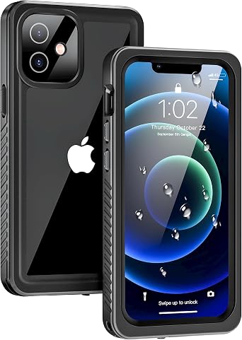 for iPhone 12 Mini Case, [IP68 Waterproof] [Real 360 Full Body] iPhone 12 Mini Phone Case Built-in Screen & Camera Protector, Shockproof Dustproof Protective Bumper Case for 12 Mini 5.4"