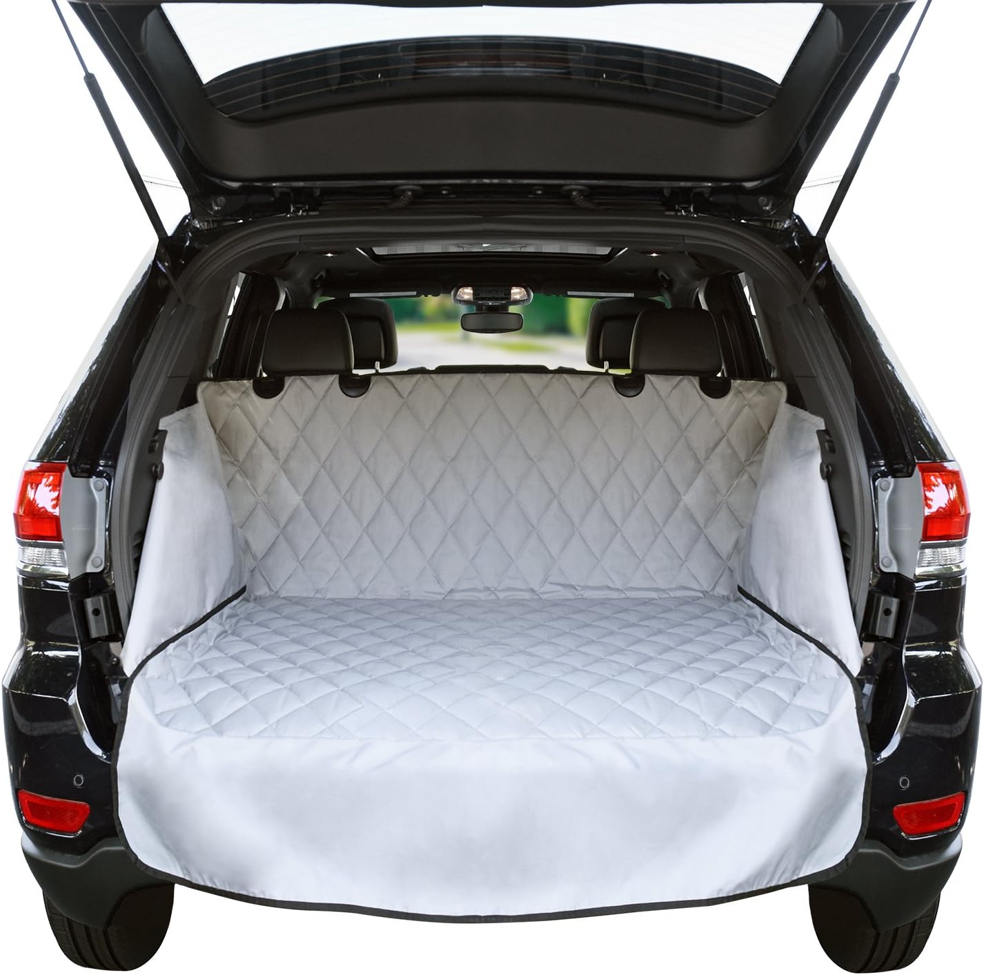 Jumbl Cargo Liner for SUV's and Cars, Waterproof Material, Non Slip Backing, with Side Walls Protectors, Extra Bumper Flap Protector, Large Size - Universal Fit