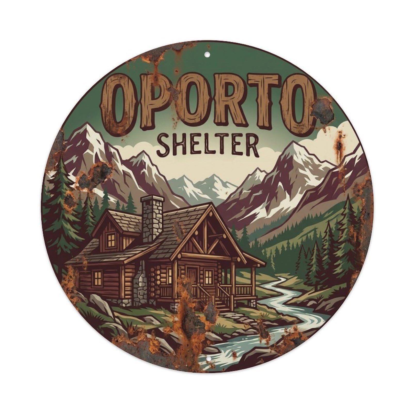 Xanthor Style Vintage Travel Oporto Portugal Refuge Metal Tin Sign