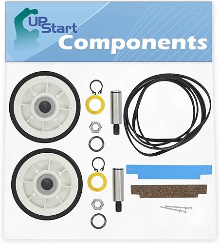 2 12001541 Kit de rodillos de soporte de tambor y 2 kit de rodamientos 306508 y 1 correa de repuesto 312959 para secadora Maytag LDE8414ACE -