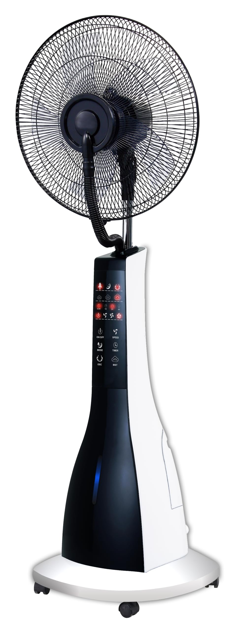 SILVANO Ventilador Nebulizador de Pie 90W con Mando a Distancia | Ventilador con Agua y Pulverizador | 3 Velocidades, Temporizador y Oscilación | Silencioso | Depósito 2,8–3L (MistFlow Pro)