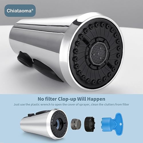 Miniatura 4 de Cabezal rociador desplegable para grifo de cocina, cabezal rociador de cocina con 11 adaptadores, boquilla de cabezal de grifo de fregadero, 3 modos
