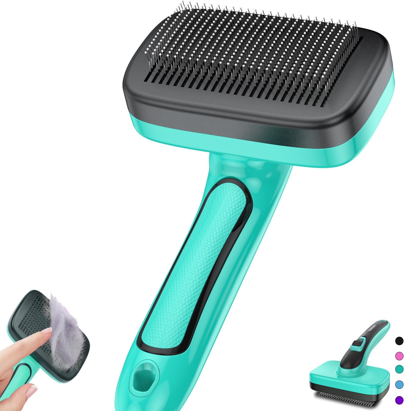 YOPETAYU Self Cleaning Slicker Brush for Small Medium Large Dog Cat Rabbit Gently Remove Loose Undercoat Mats Tangled Hair suit for all breeds with Long Short hair grooming shedding Tool Portable