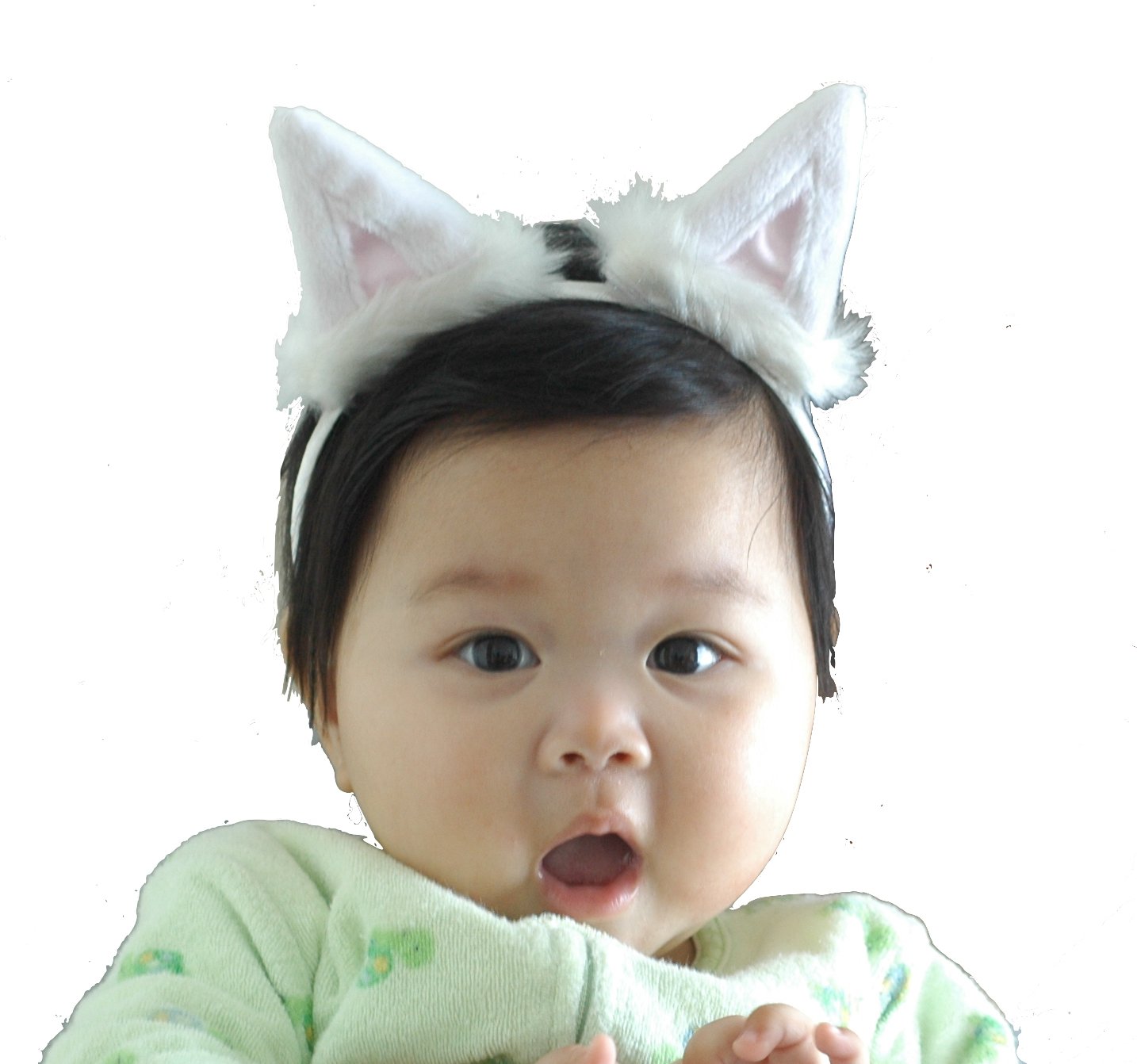 Cosplay Halloween White Cat Ears Kitten Ears Headband Animal Ears for Baby Toddler Girls Children Adults by Witty Pretty