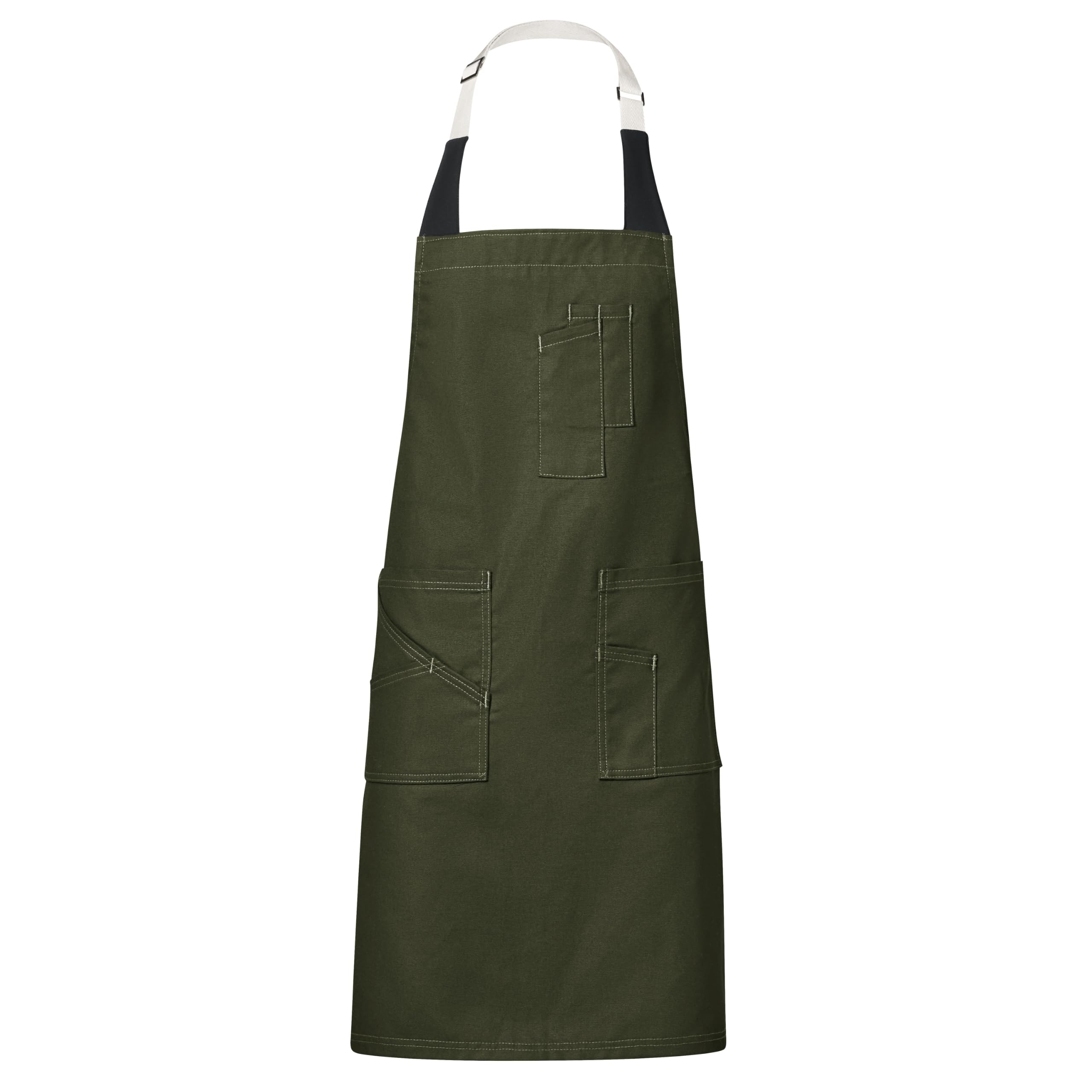 Red Kap Olive / 22W x 34L / Flex Strap Utility Bib Apron Girls