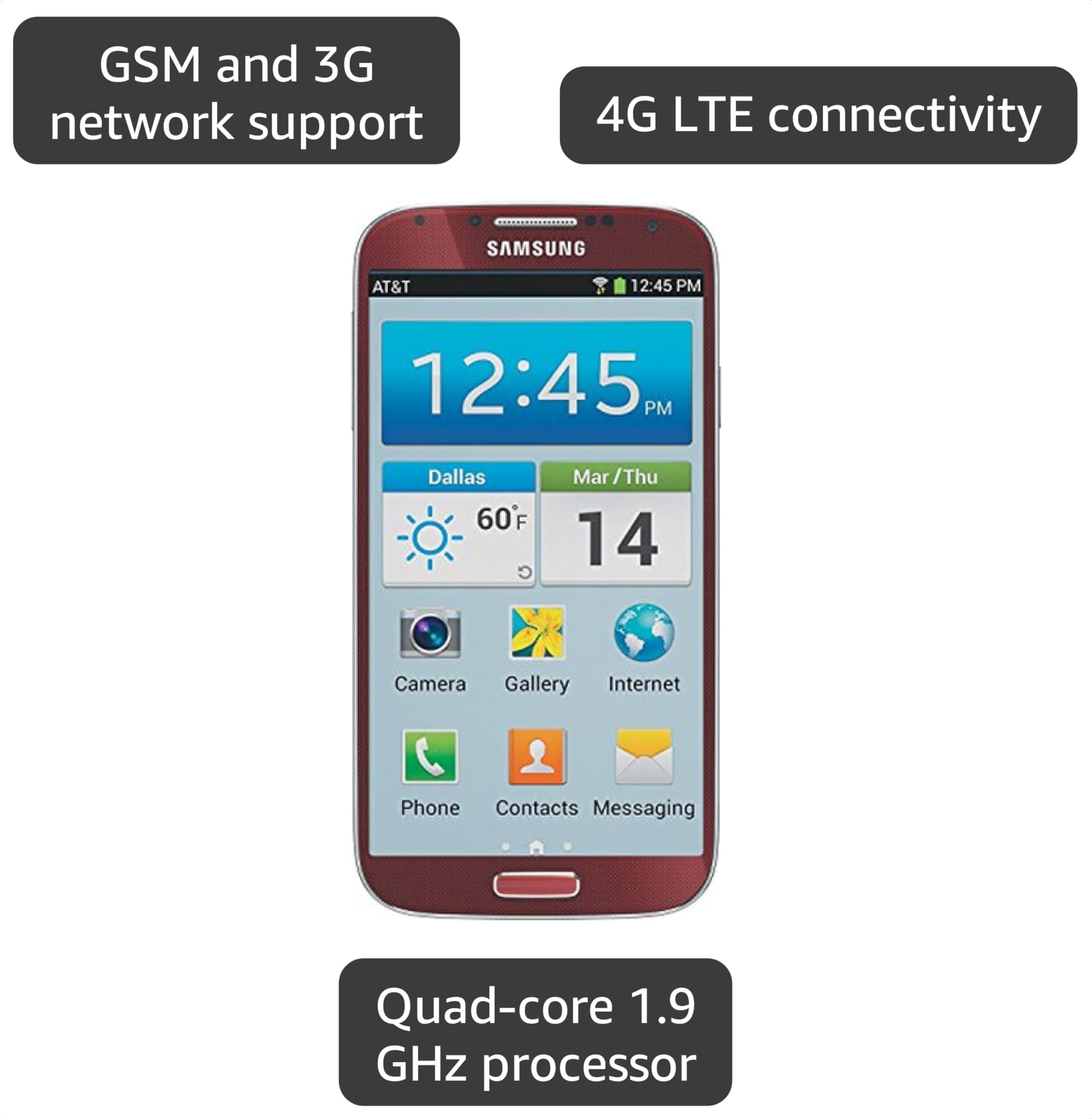 Amazon.com: Samsung Galaxy S4 SGH-i337 4G Cell Phone, 16GB, Red