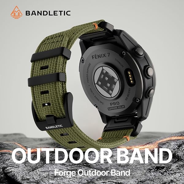 Bandletic 22mm 26mm QuickFit Armband Kompatibel mit Garmin Fenix 8 47mm/51mm, für Fenix 7/6/5/3 Armband, Nylonarmband für Epix/Forerunner/Instinct/Enduro/Tactix/Descent/Quatix/Tactical/Tide/Solar - 2