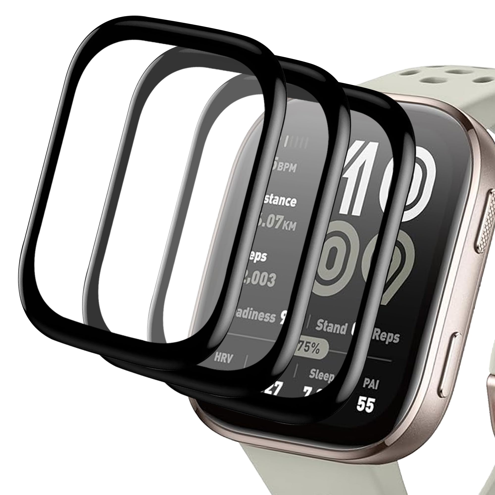 Teenrpov 3 Pellicole HD Flessibili Per Amazfit Bip 6 | Anti-graffio E Anti-impronte, Bordi 3D A Copertura Totale - 5