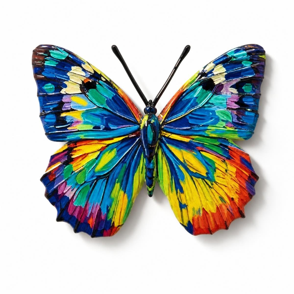 Nerciony Garden Ornaments Outdoor, Large Metal Butterfly Wall Art for Garden Fence Decor, 3D Iron Butterfly Hanging Decorations for Patio, Outdoor Wall Art for Home Garden