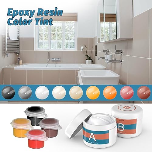 Miniatura 2 de Kit de reparación de granito y kit de reparación de mármol (combinación de color) - Kit de reparación de chips de cuarzo de 3.7 onzas con súper