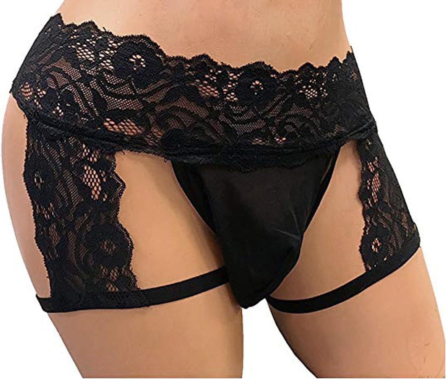 SINMIUANIME Men's lace Anime Panties Three Point Underwear Sheer Mesh Bikini Briefs T-back G-string Panty Sexy - Image 5
