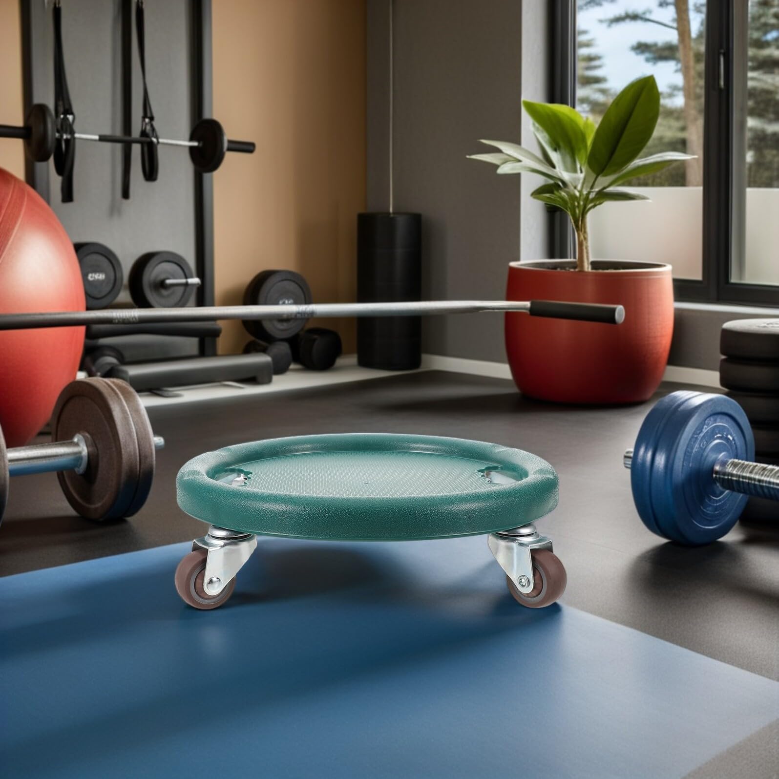 ULTECHNOVO Ruota Addominali Fitness Ruote Multidirezionale per Allenamento Core Silenziosa Casa Ginnastica Verde