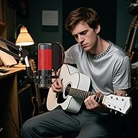 Vista 8 de Soporte de choque de micrófono con filtro pop, soporte universal para micrófono antivibración para micrófono de condensador de estudio de 42 ~ 1.811