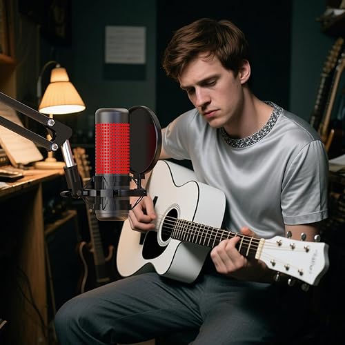 Miniatura 8 de Soporte de choque de micrófono con filtro pop, soporte universal para micrófono antivibración para micrófono de condensador de estudio de 42  1.811