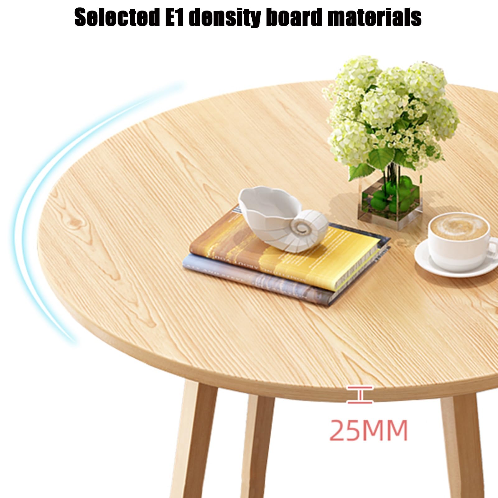 Modern Runde Konferenztisch-Set mit 4 Stühlen stilvoller Esstisch für Büro Empfangsraum & Esszimmer Metallbeine Khaki – Ideale per riunioni & kleine Küchen