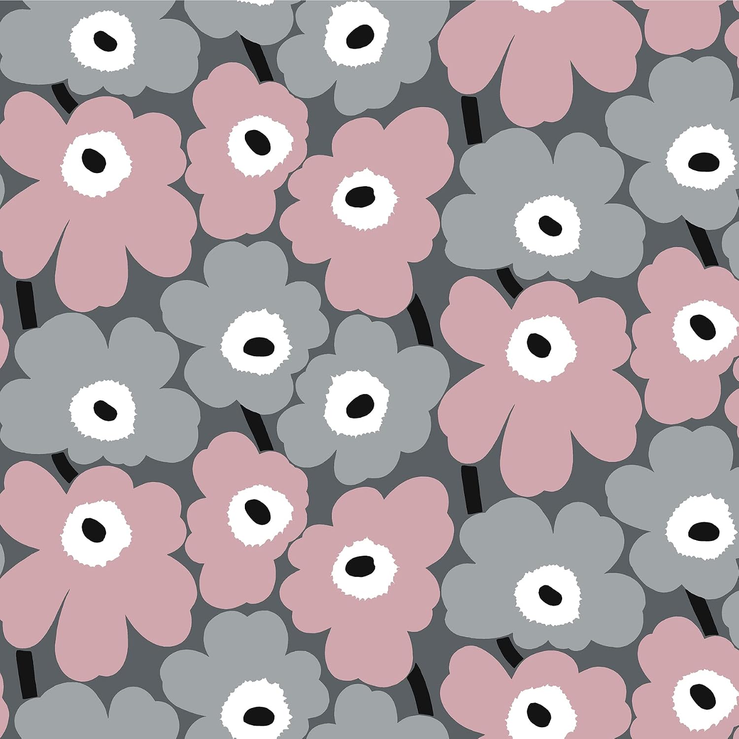 Marimekko Grey Pieni Unikko Peel & Stick Wallpaper, Blue (MKS4493)