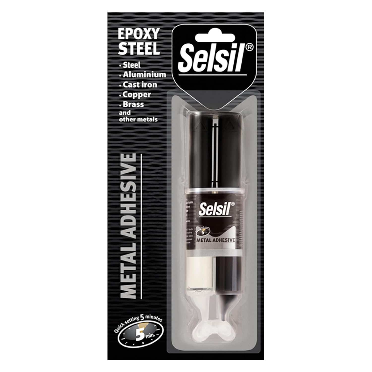 SELSIL Quick Epoxy Metal Adhesive Syringe, Strongest Glue for Metal to
