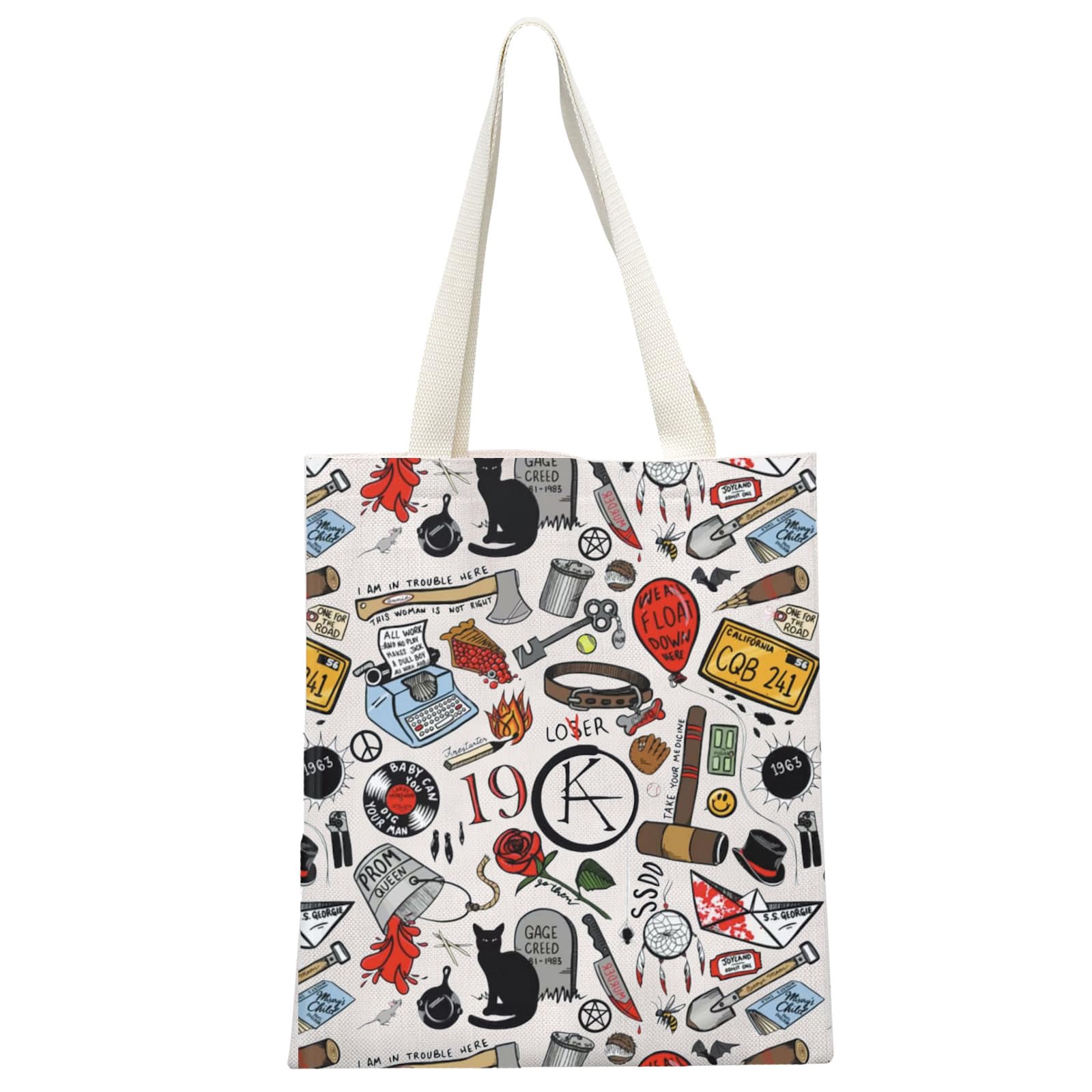 Horror Book Lover Literary Gift Canvas Tote Bag