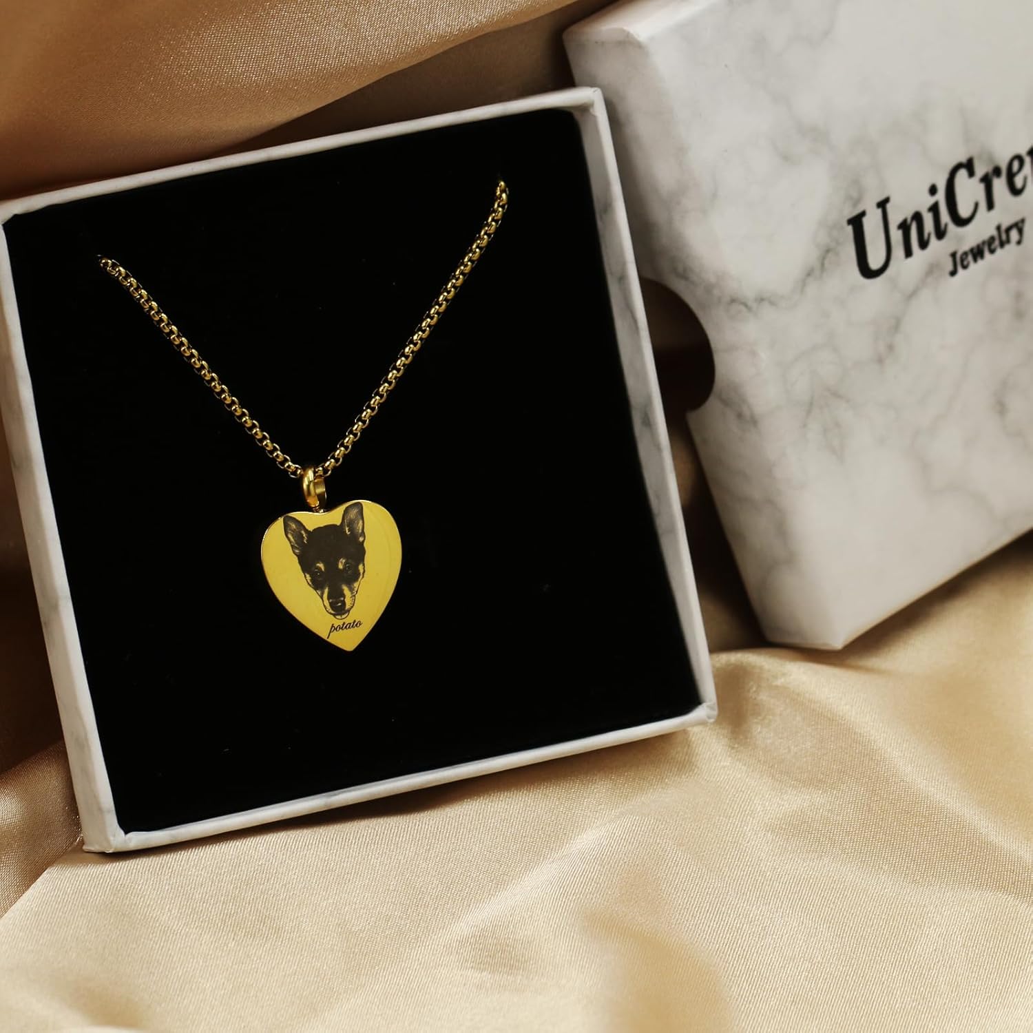 Engravable Pet Ashes Urn Necklace - Gold Memorial Cremation Jewelry for Dog or Cat, Stainless Steel Keepsake Pet Loss Gift for Women and Men - Image 6