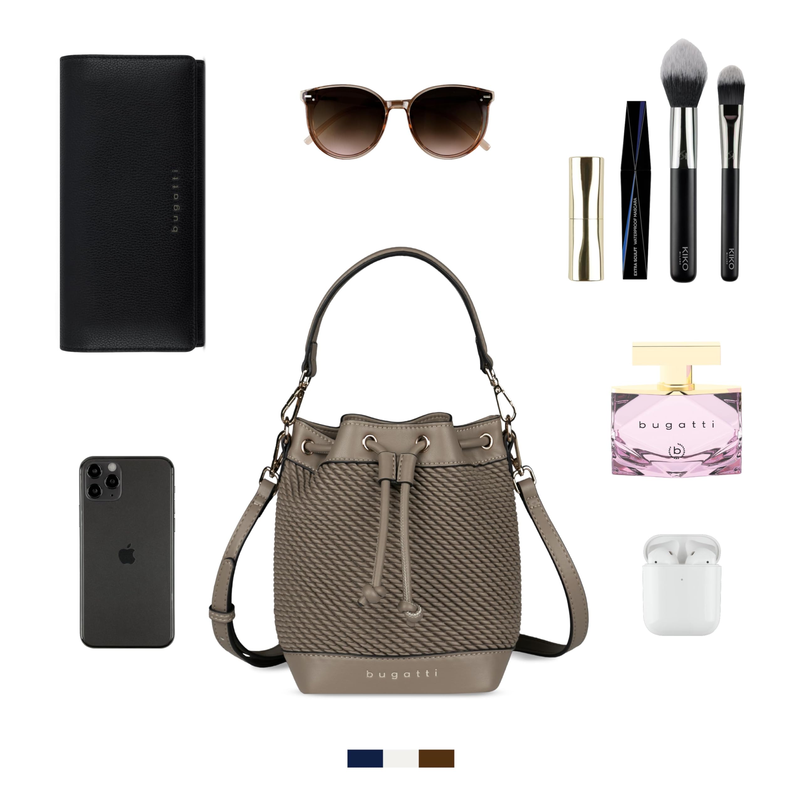 bugatti Julice bolso saco para mujer, bolso de hombro de cuero sintético grabado