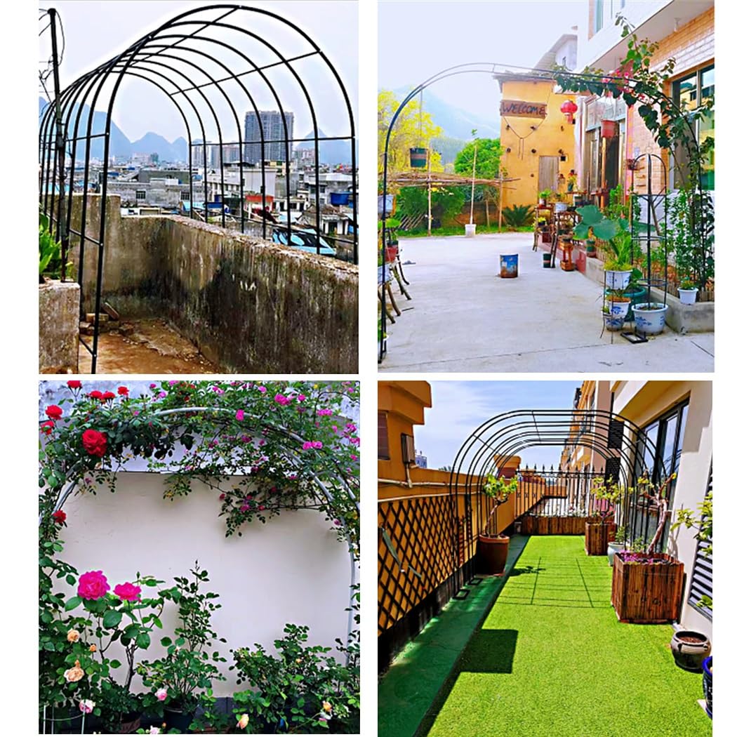 Grande arco da giardino in metallo per piante rampicanti, per matrimonio, pergolato, traliccio, resistente, verde scuro, arco per rose, 280 x 220 cm, larghezza 120/180/260/300/350 cm