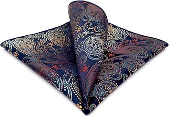 S&W SHLAX&WING Men's Pocket Square Paisley Multicolor Large