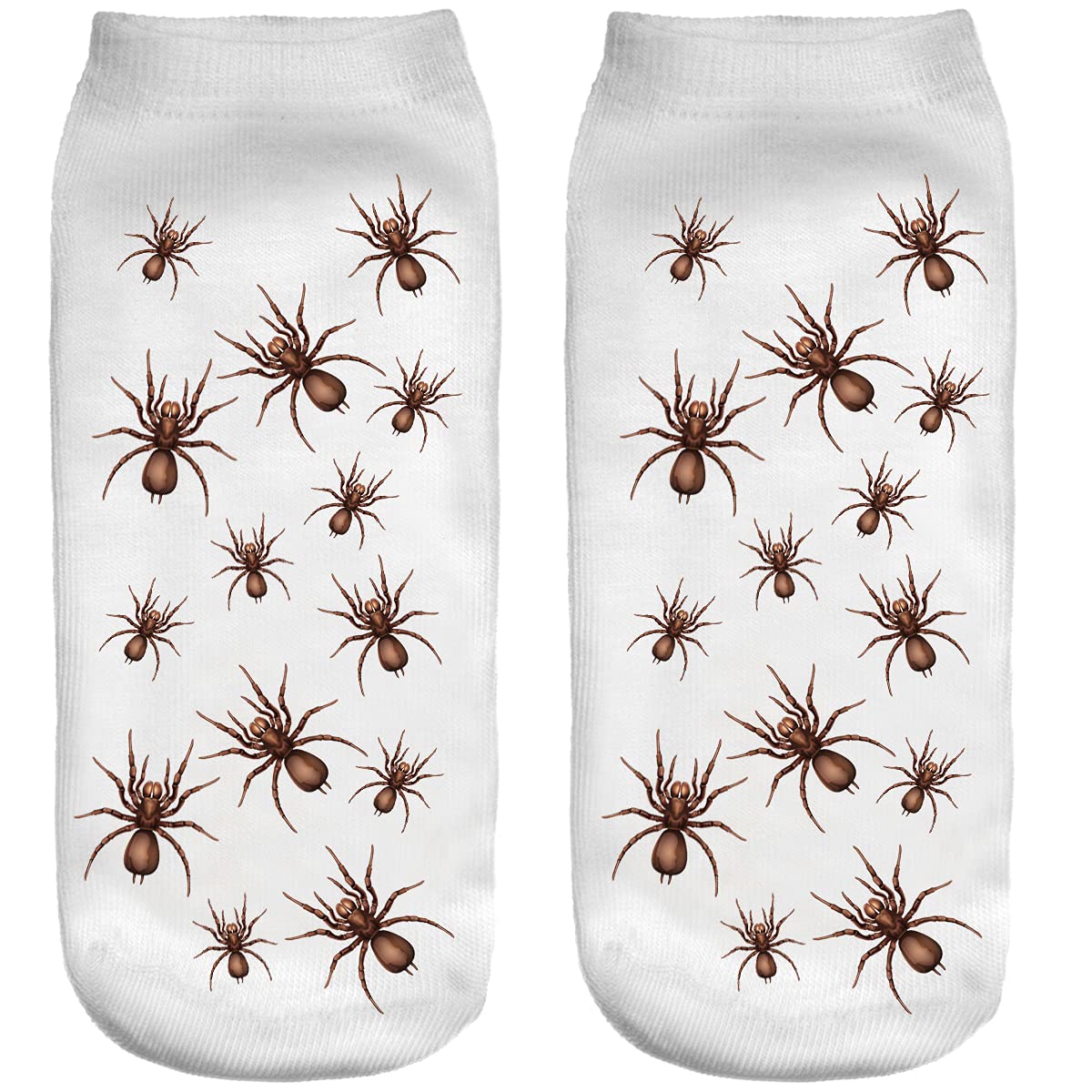 Ferocity Unisex Brown Spiders Funny Low Ankle Socks Men's Women's Boys Girls 3D Printed [001]