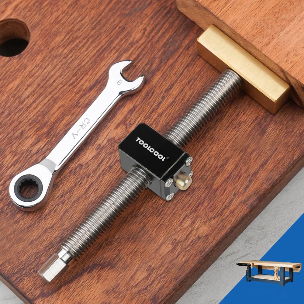 TOOLCOOL Confezione da 2 morsetti per cani da 20 mm, morsetti per fori per cani, lavorazione del legno, accessori per banco da lavoro da tavolo, bloccaggio e rilascio rapido