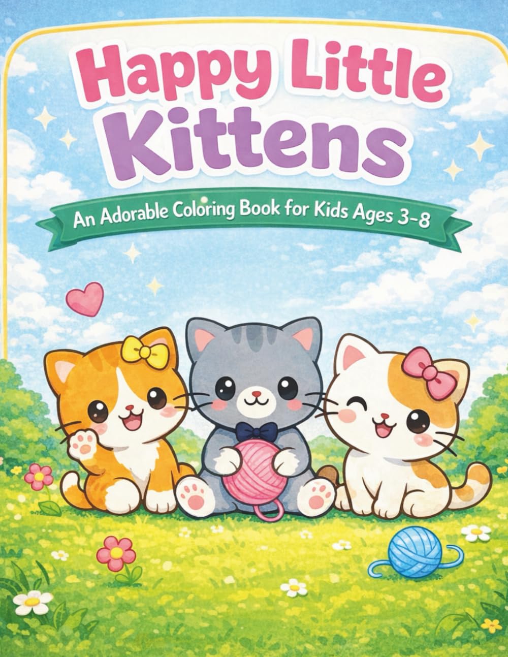 Happy Little Kittens: An Adorable Coloring Book for Kids Ages 3-nn (Happy Little Coloring Book Series)