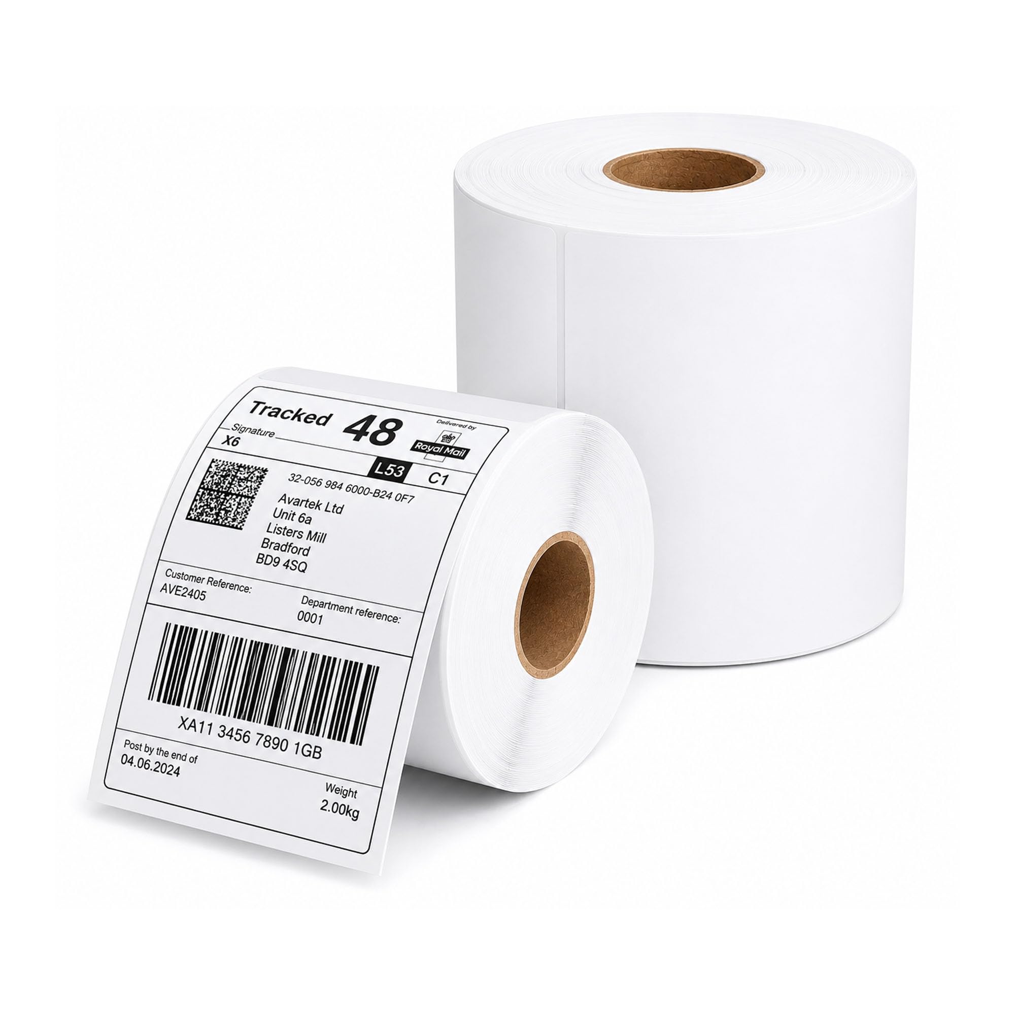 4x6 Direct Thermal Printer Labels | 5 Rolls 100mmx150mm (2500 Labels) White Permanent Adhesive Shipping Labels Rolls Compatible with Etsy, Shopify, Amazon, Royal Mail, FedEx 4x6 Labels - AVARTEK