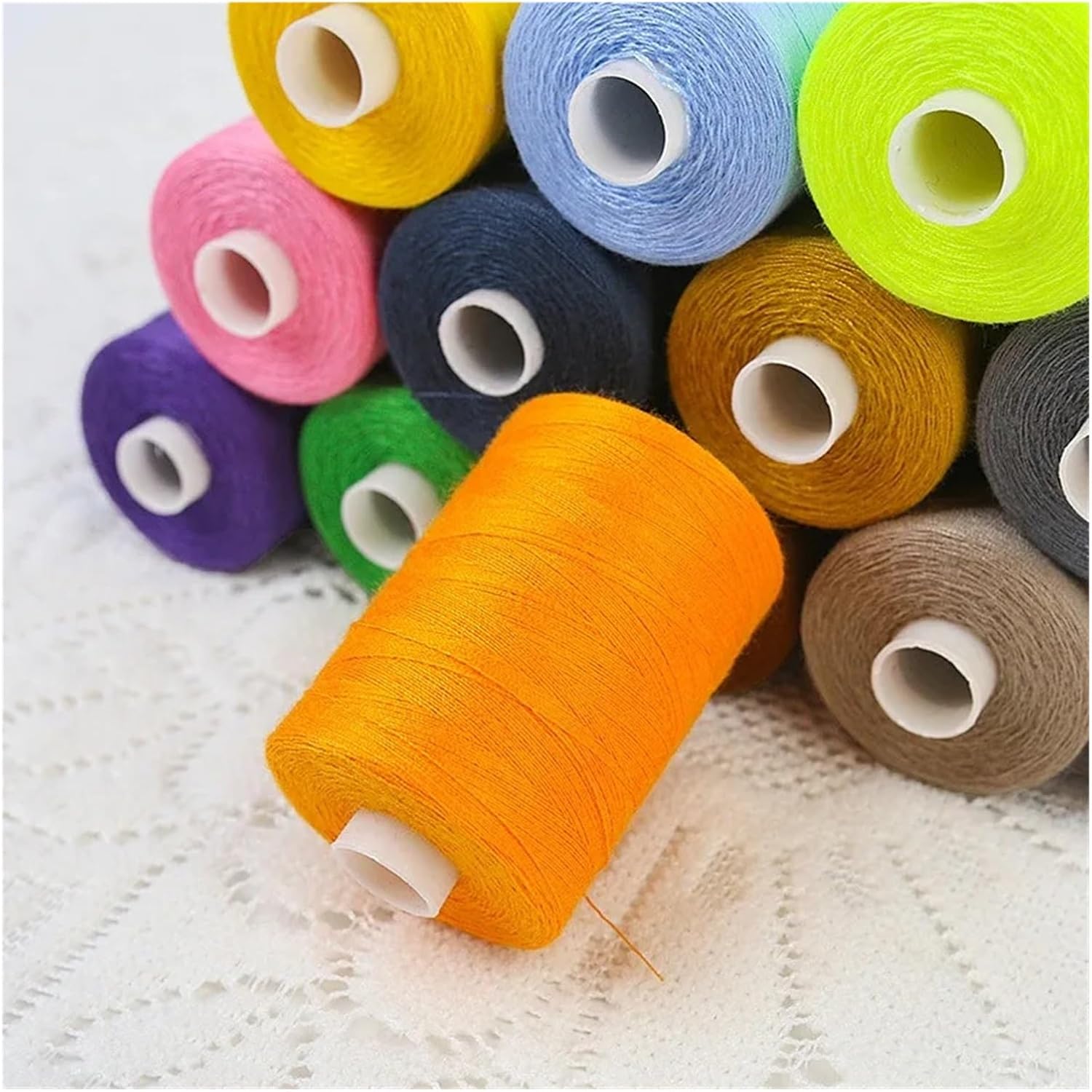 12PCS 402 Thread Set 1000 Yds/Spool Home Sewing Machines for Quilting(Pink)