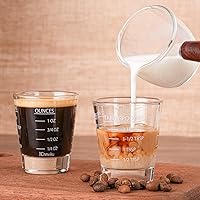 Vista 5 de Shot Glasses Measuring cup Espresso Shot Glass Liquid Heavy Wine 2 Pack 26-Incremental Measurement 1oz, 6 Tsp, 2 Tbs, 30ml By BCnmviku (2pack-White)