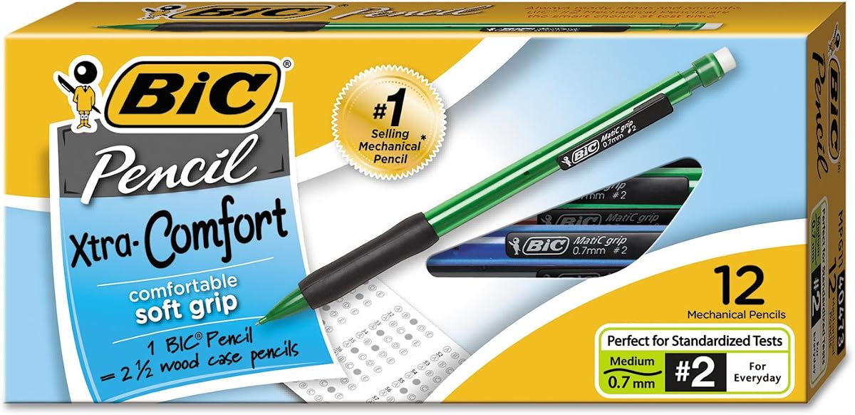 Portaminas Bic MPG11 Xtra-Comfort, 0,7 mm, barriles surtidos, docena