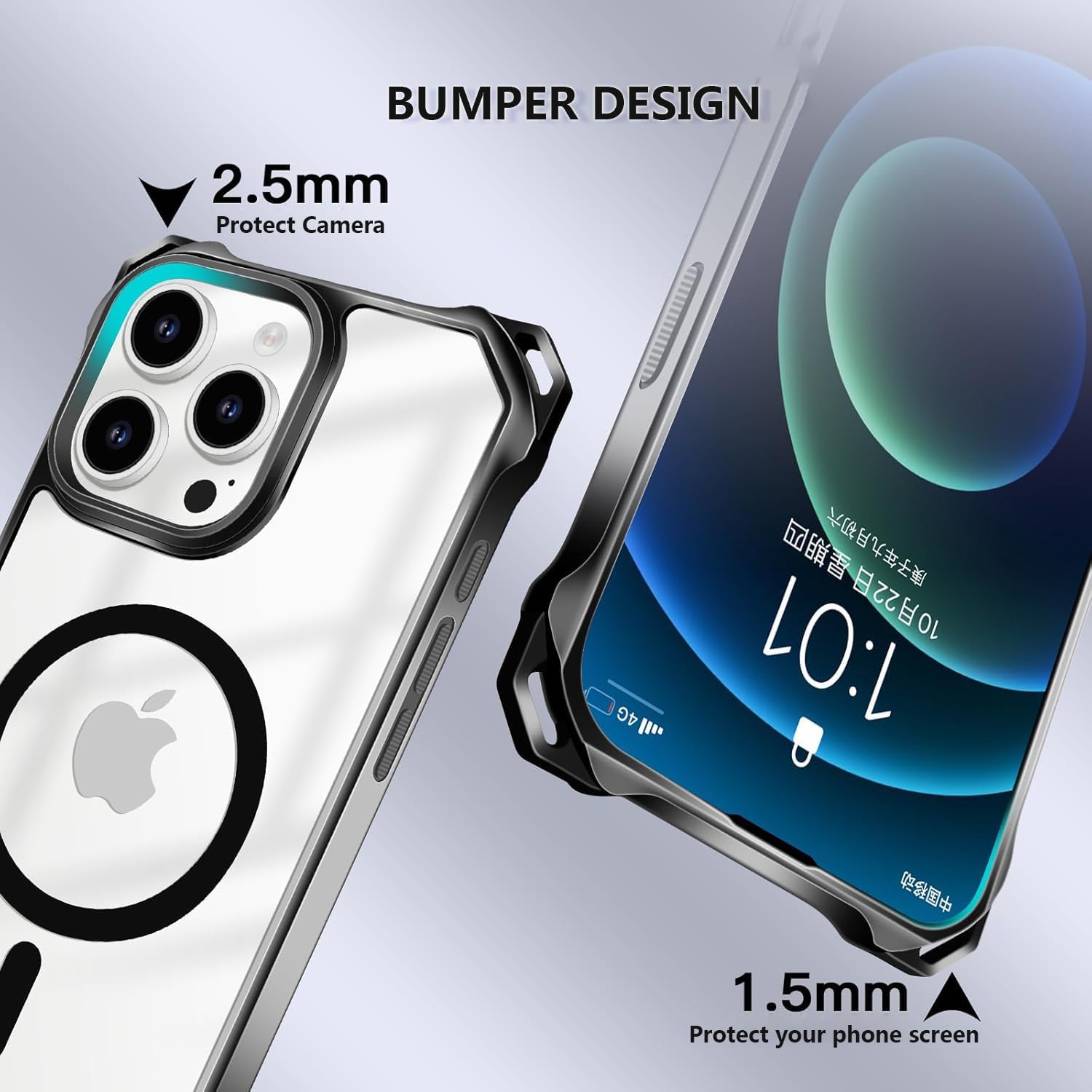 UnnFiko for iPhone 14 Pro Max Case Clear, Compatible with Magsafe, Crossbody Phone Case with Shoulder Strap, Shockproof Drop Protection, Magnetic Phone Case for iPhone 14 Pro Max (Black) - Image 5